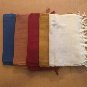 Linen cotton gauzy scarves bundle of 5
